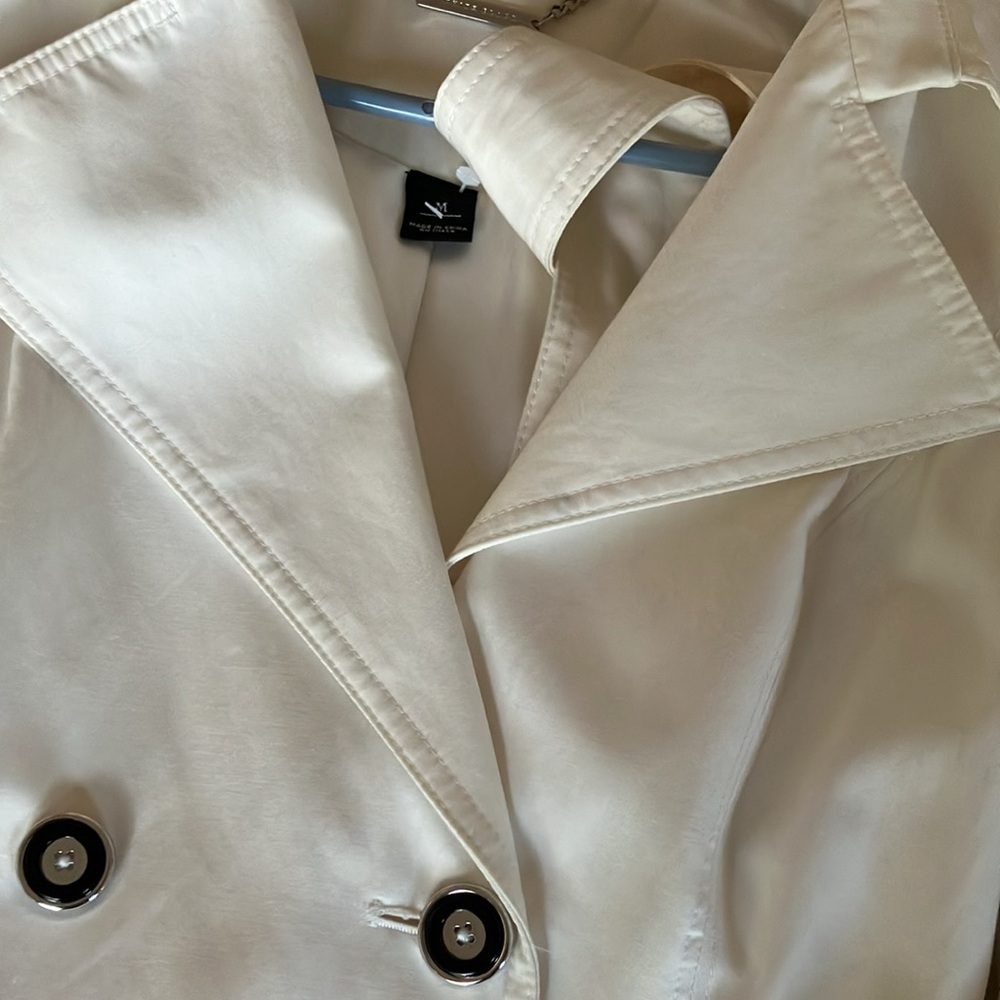 WHBM Off White Ivory Trench Coat - Picture 5 of 10